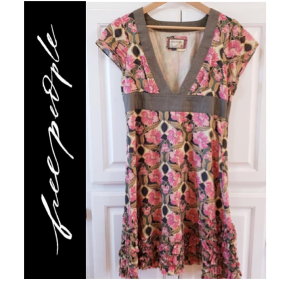 Free People A Line Cap Sleeve Dress